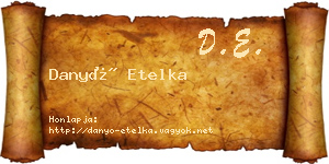 Danyó Etelka névjegykártya